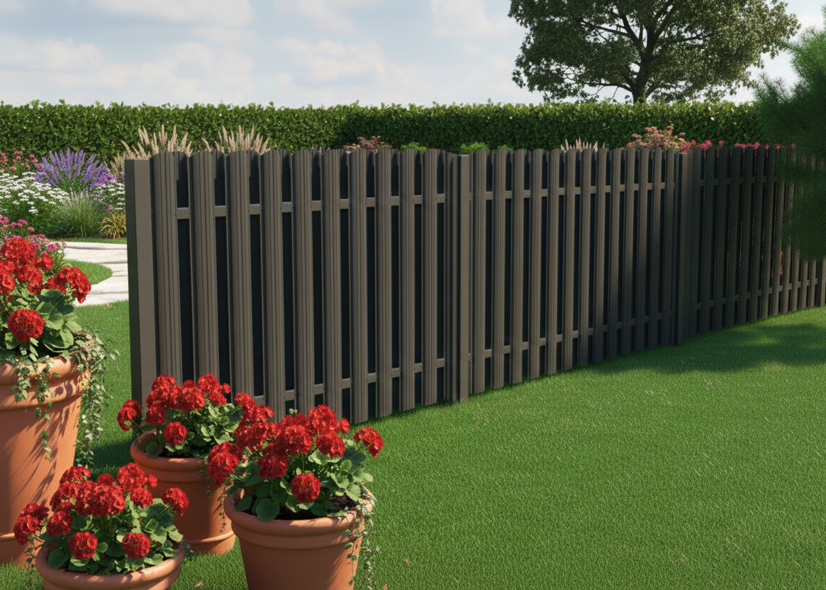 Металлический  штакетник: Идея для ограждения грядок и клумб