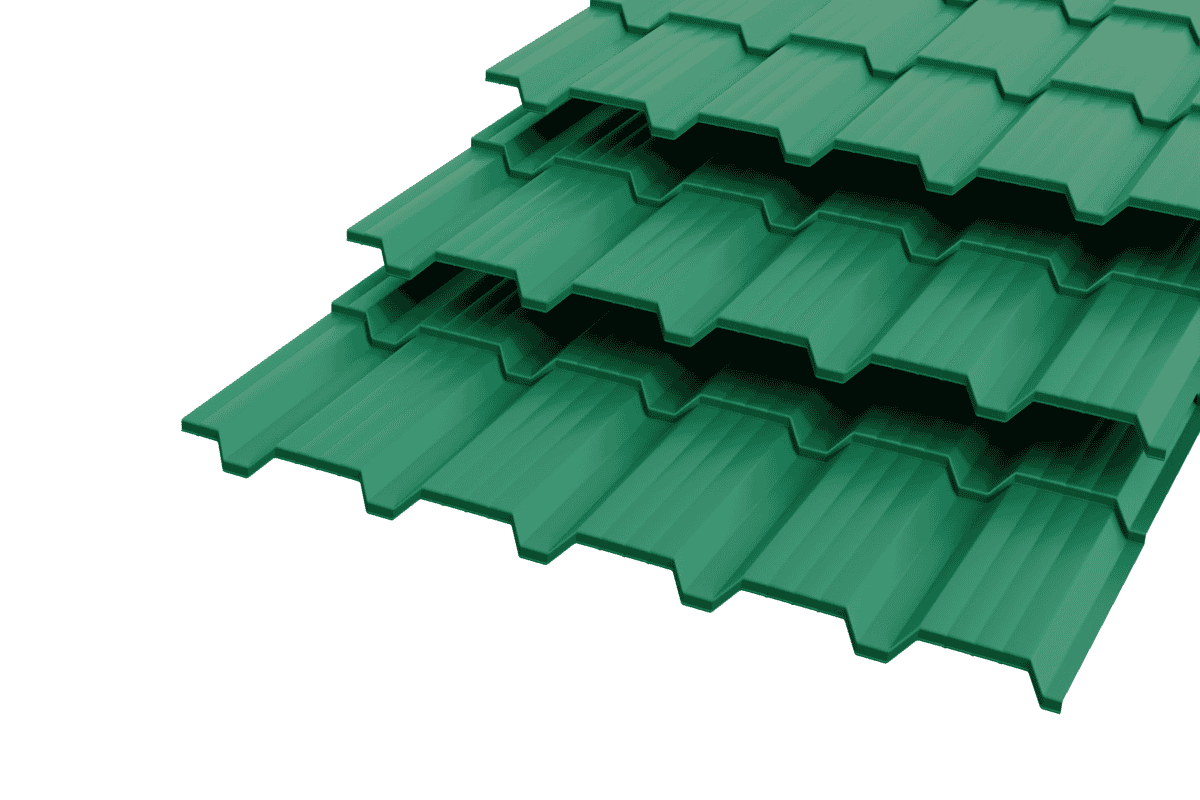 Металлочерепица "Каскад" Polyester 0,5 RAL 6026 Опал