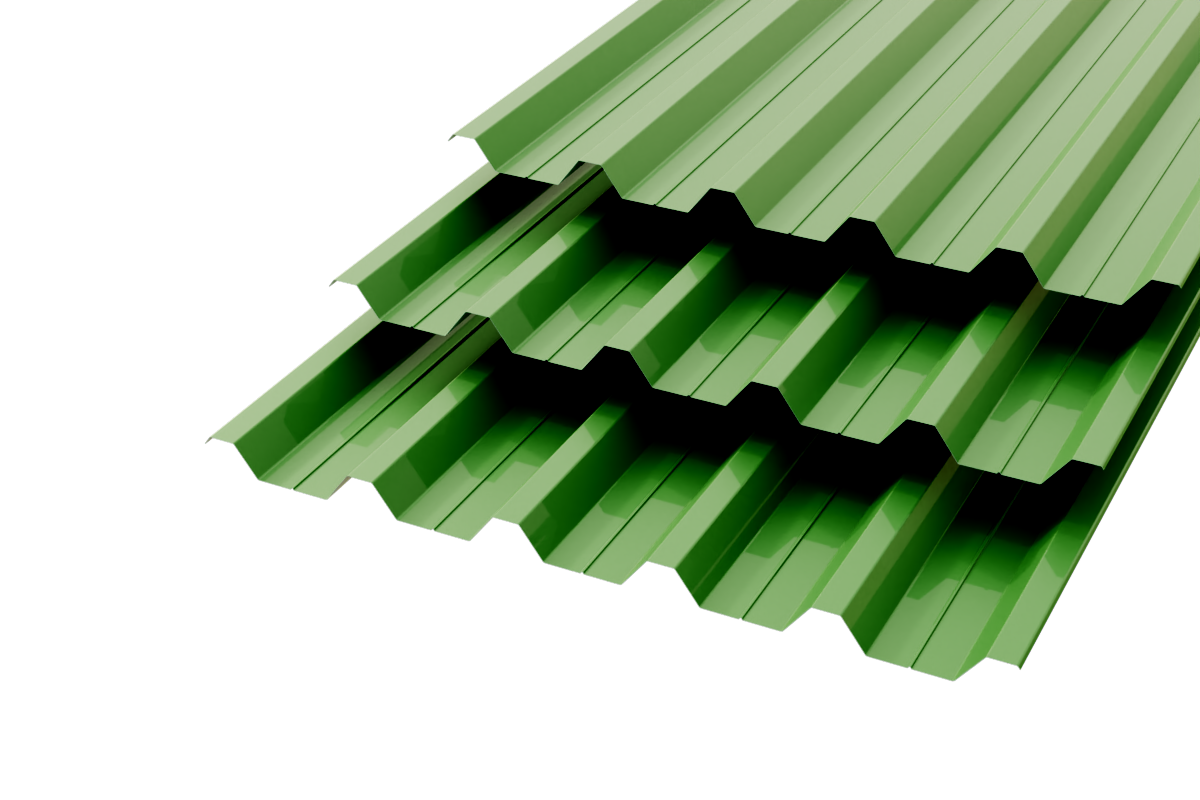 Профлист C-44  Polyester 0,5 (высокой точности) RAL 6002 Зеленый лист