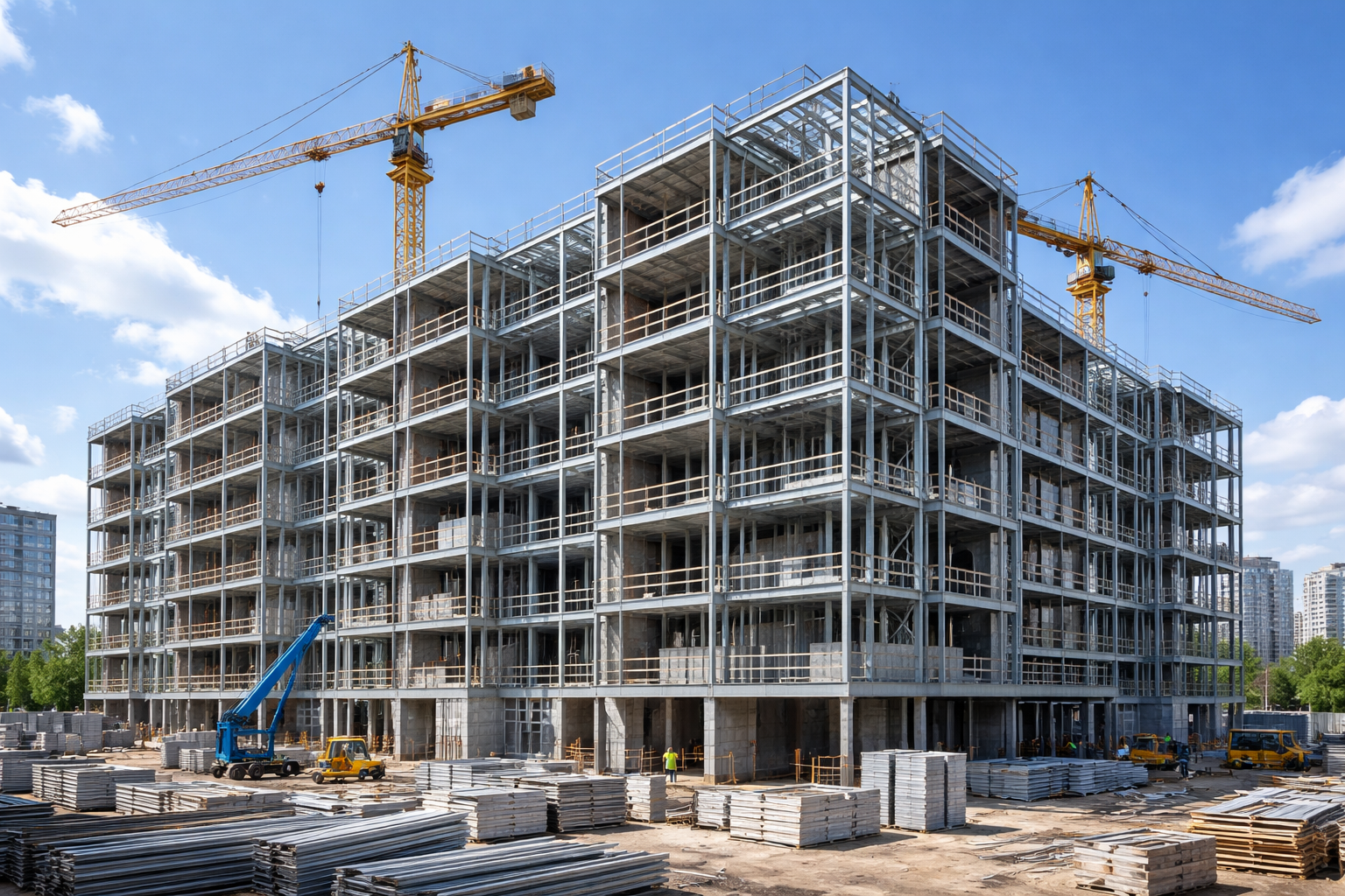 Многоэтажное жилое строительство из металлоконструкций