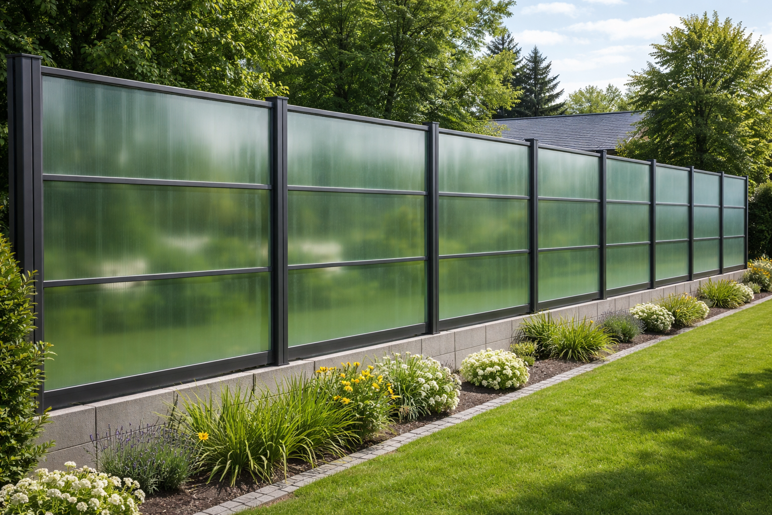 Забор из поликарбоната: Какой бывает и как его построить 