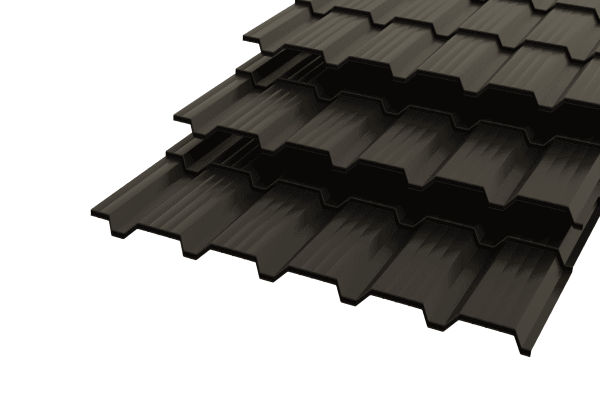 Металлочерепица "Каскад" Polyester 0,5 RAL 9005 Черный