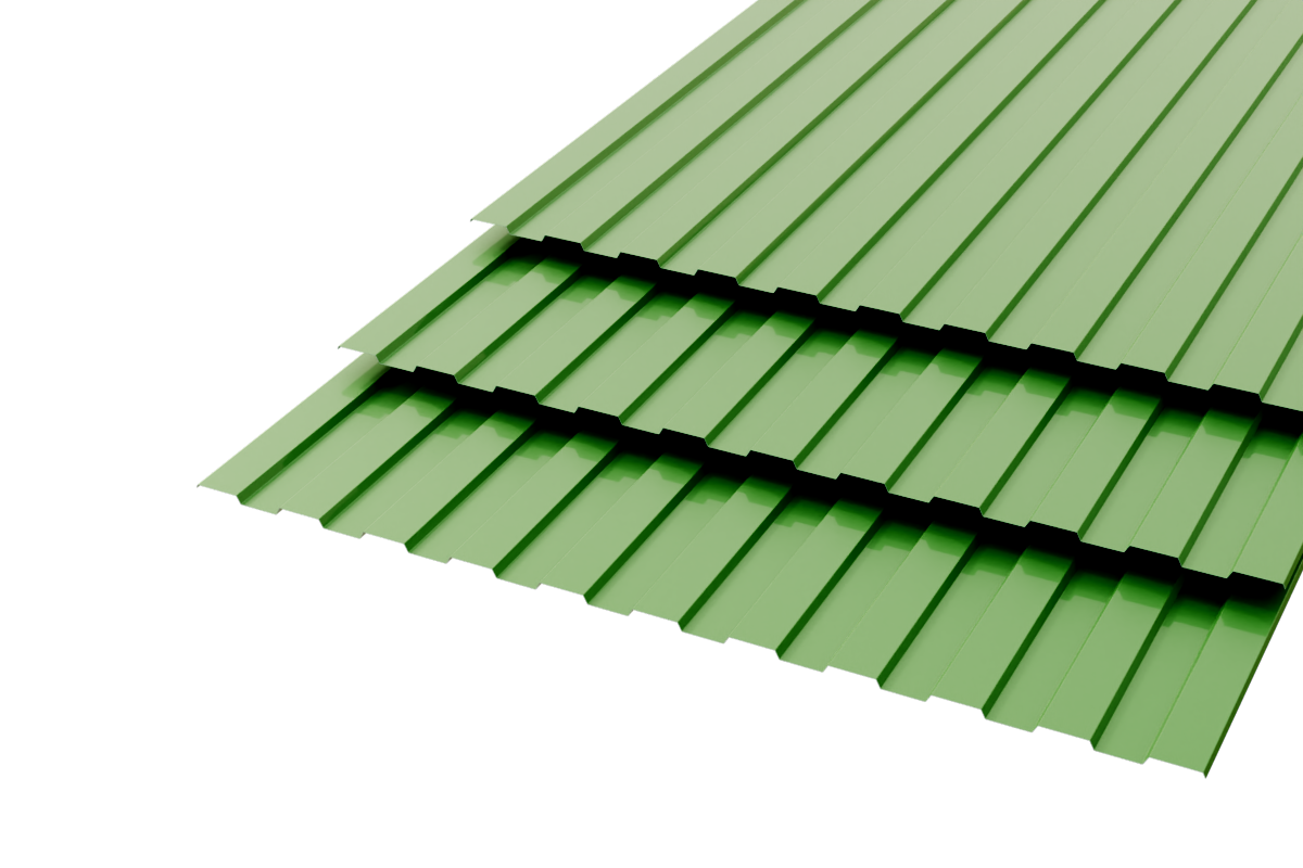 Профлист СС-10 Polyester 0,35 RAL 6002 Зеленый лист