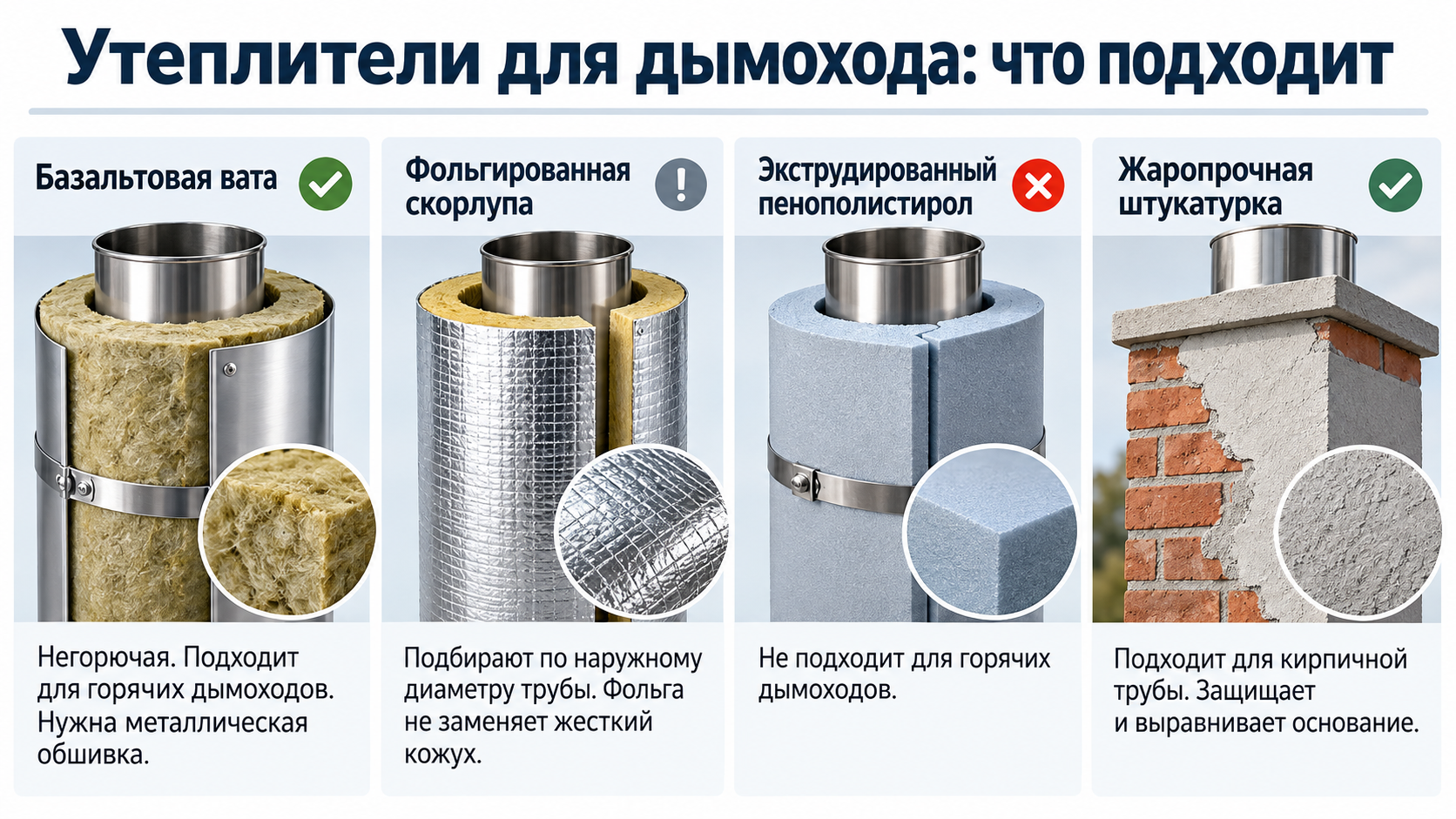 Как утеплить дымоход на крыше