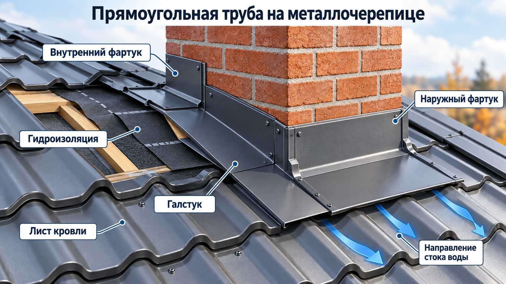 Как сделать примыкание кровли к трубе без протечек