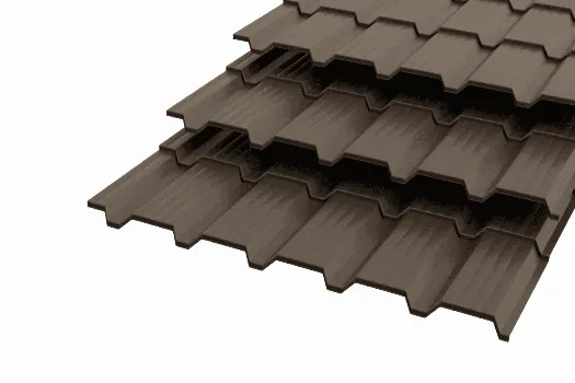 Металлочерепица "Каскад" Polyester 0,5 RAL 8019 Темный шоколад смотреть фото