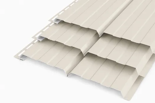 Металлосайдинг металлический «Евробрус Трапеция» RAL 9003 Белый смотреть фото