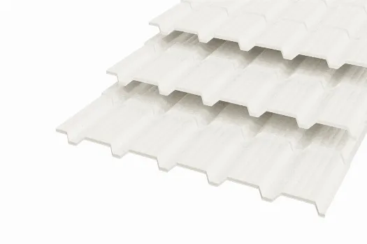 Металлочерепица "Каскад" Polyester 0,5 RAL 9003 Белый смотреть фото