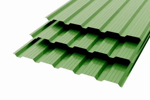 Профлист НС-25 Polyester 0,5 (высокой точности)  RAL 6002 Зеленый лист смотреть фото