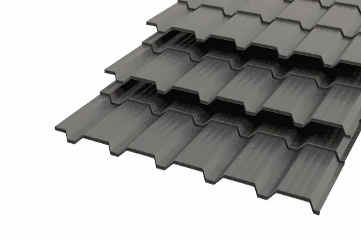 Металлочерепица "Каскад" Polyester 0,5 RAL 7004 Графит смотреть фото